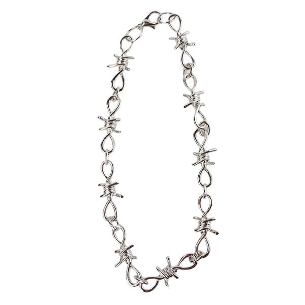 Gothic Punk Barbed Wire Thorns Brambles Link Chain Bracelet