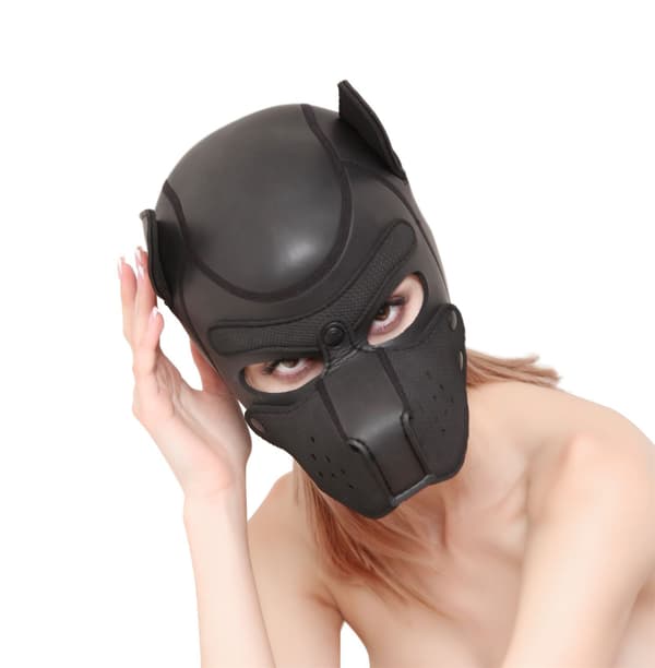 Rollespil Rød Hund Maske Rollespil Fuld Hovedmaske (Sort)