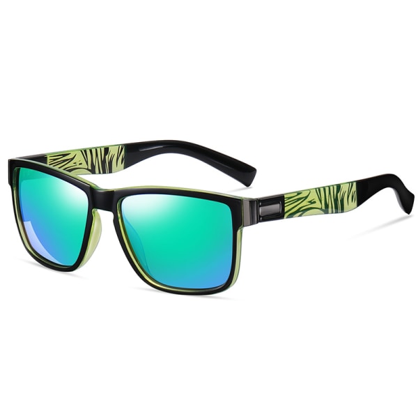 Unisex polariserade solglasögon Vintage solglasögon polariserade Black and green flakes