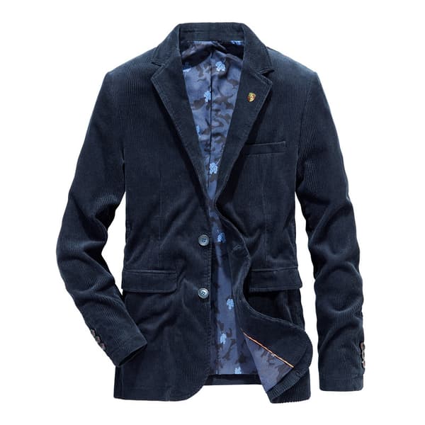 Vintage blazer til afslappet fløjlsdragt til mænd blå blue XL