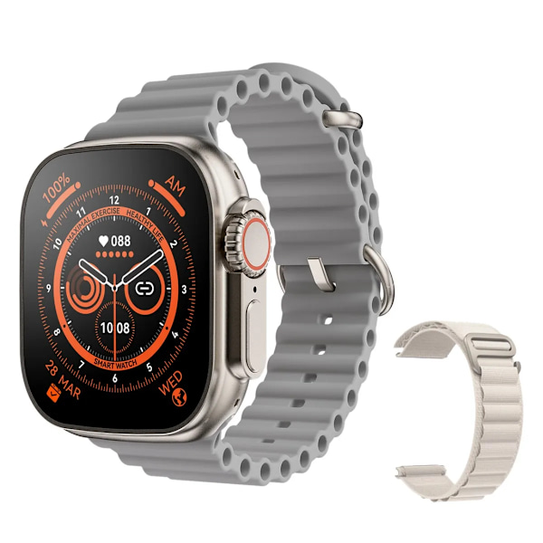 Ny Smart Watch Ultra 8 NFC GPS Track 49mm Herre Dame Smartwatch Series 8 Termometer Bluetooth-opkald Vandtæt Sport Til Appl WhiteHY White GS
