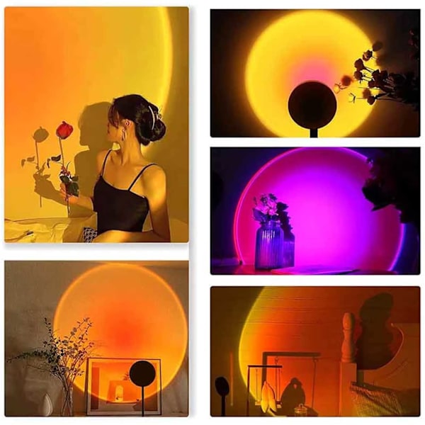 Sunset Lampe - Stemningsbelysning med Fjernkontroll svart black
