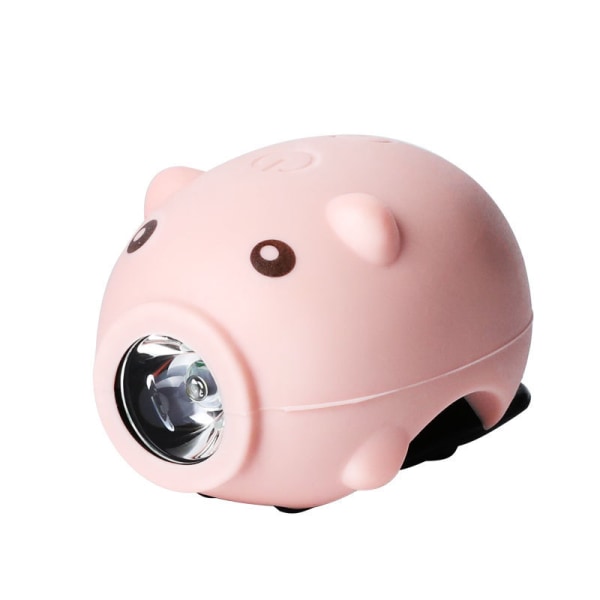 【Mingbao butik】 Cykelljus og bakljus med hornfunktion, usb opladningsbar cykellampa120 decibel højtalare Pink