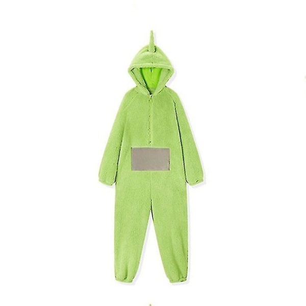 Home 4 Colors Teletubbies Cosplay For Adult Funny Tinky Winky Anime Dipsy Laa-laa Po Soft Long Sleeves Piece Pajamas Costume A green XL