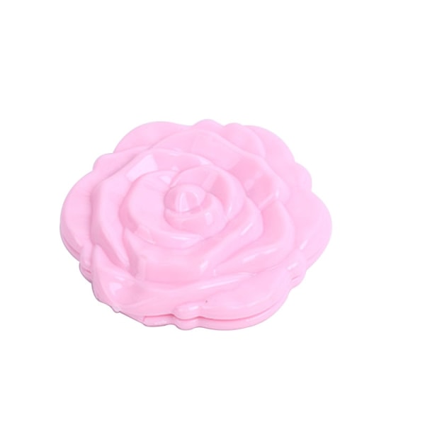 Rose Flower Pocket Makeup Speil Dobbeltsidig Speil Hvit White