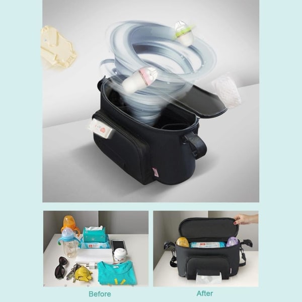 Universal Baby Organizer, Barnvagns Caddy med