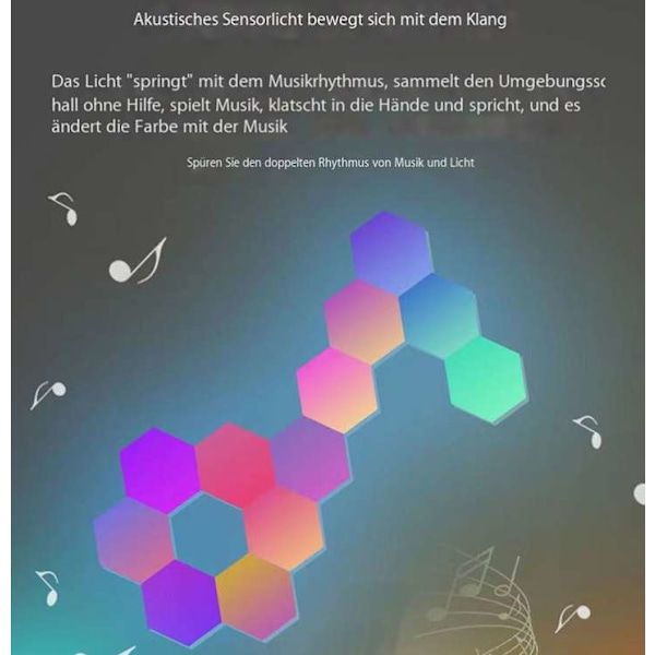 Hexagon LED-paneeli - 6 kpl RGB Smart LED-paneelilamppua