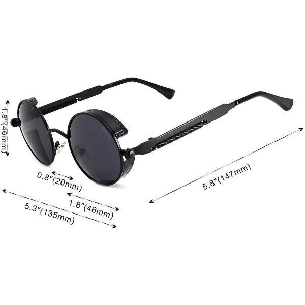 Solbriller Steampunk Style Polarized Eyewear Uv400 Protection