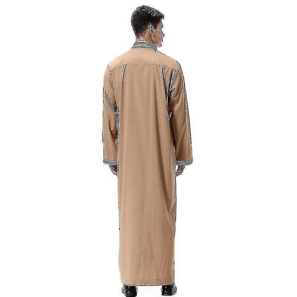 Men Islamic Saudi Muslim Long Robe Dubai Arab Thobe Kaftan Clothes Xinda CMK Camel L