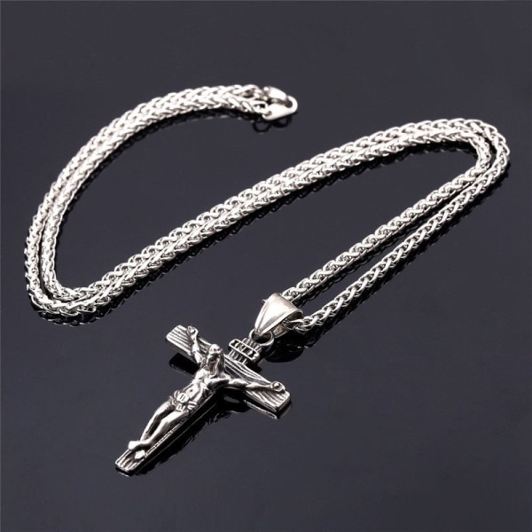 Kors halsband Jesus på korset legering hängande hängande hals smycken Gold