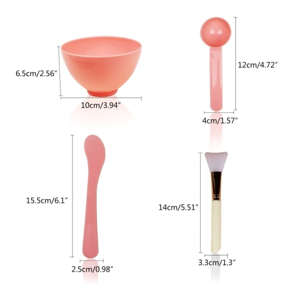 4-paks maske miksebolle Makeup Brush Set DIY