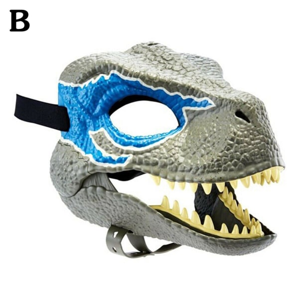 3D Dinosaur Mask Rollspel Rekvisita Prestanda Huvudbonader Jurassic W blue one size