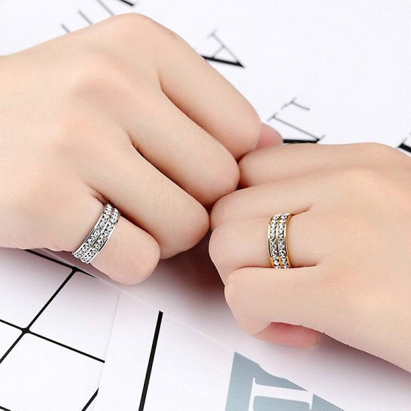 Vekttap Crystal Rhinestone Ring grey 11