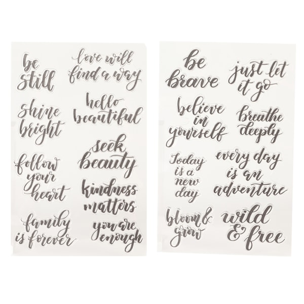 Words Clear Stamp Greeting Words Pattern Transparent Silicone Stamps for Card Making and DIY Scrapbooking