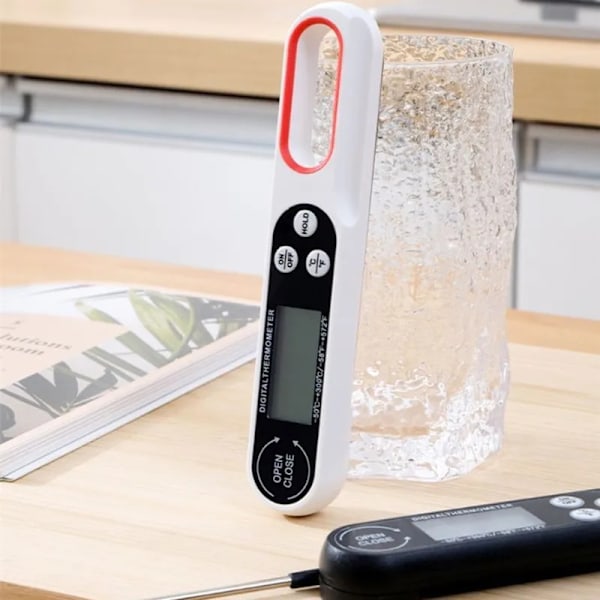 Sammenleggbar Digitalt Kjøkkentermometer Instant Read svart black