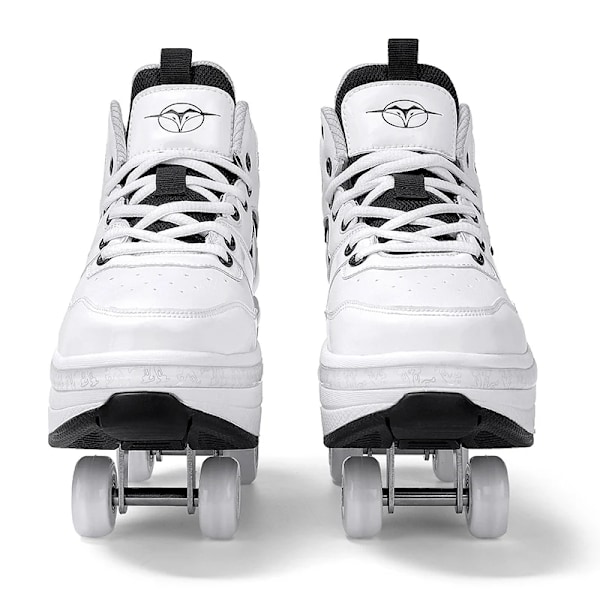 Unisex Ungdoms Deformations Skøjtesko Fire Hjul Runder af Rulleskøjtesko Casual Sneakers Deform Rullesko Aubur Auburn 34 Foot length22cm