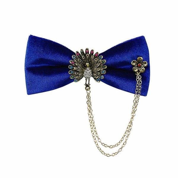 Velvet Bow Tie Adjustable Handmade Velvet Tie blue
