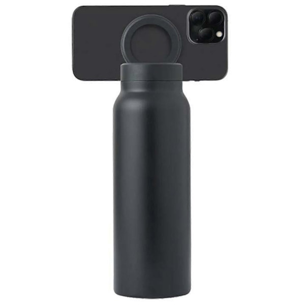 Magnetisk Telefonholder Isolert Krus Rustfri Vannflaske Bursdag Julegave Black