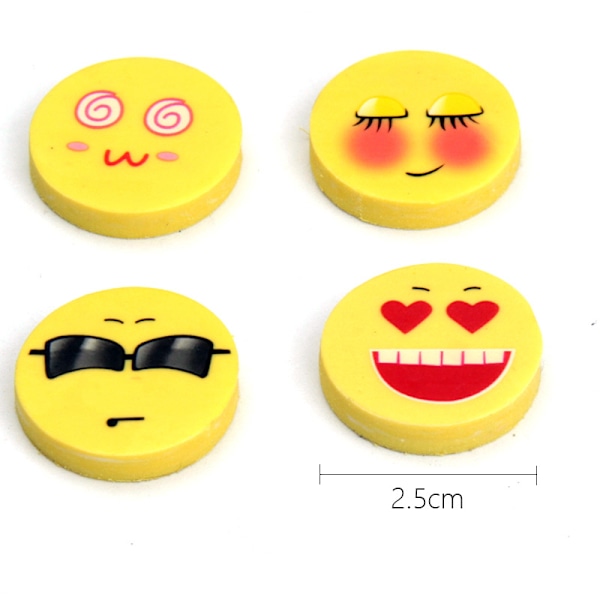 Pyöritteet, 16 kpl, Smiley-pyyhekumi, Kynäpyyhekumit, Pyyhekumit K:lle