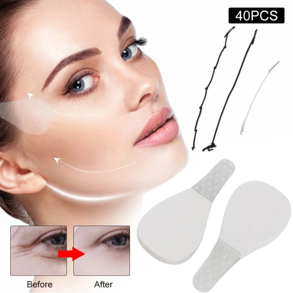 40Pcs/Set Invisible Thin Face Stickers V-Shape Face 40pcs 3 elasticropes