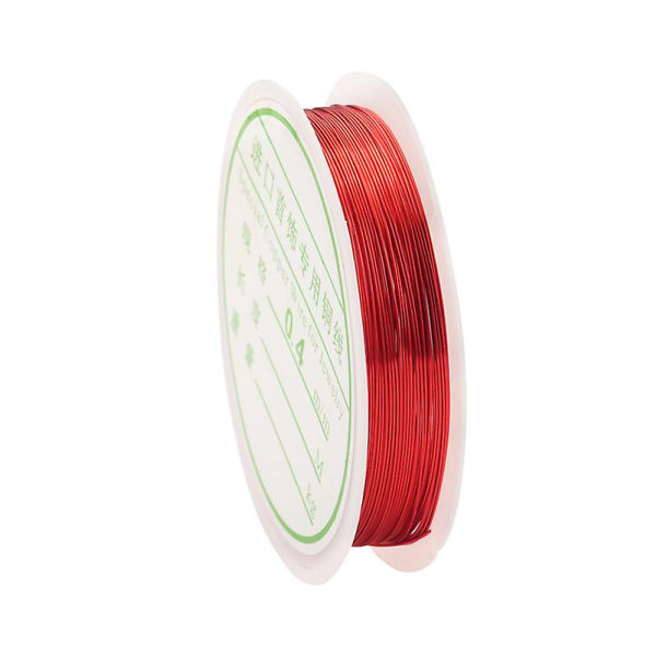 0,2-1 mm Silver/röd/lila koppartråd halsband Diy pärlsnöre Red Copper 0.8mm x 2.5m