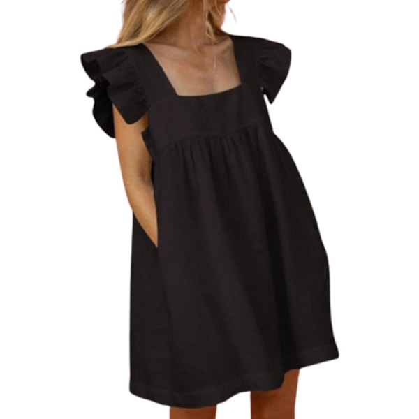 Elegante sommerkjoler til damer med blød fornemmelse Premiummateriale til hjemmekontortøj Black Black S