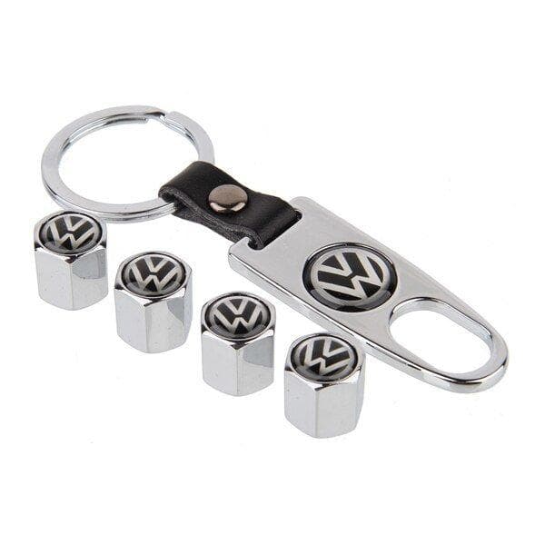 VW logo ventilhetter med nøkkelring Sølv Silver one size