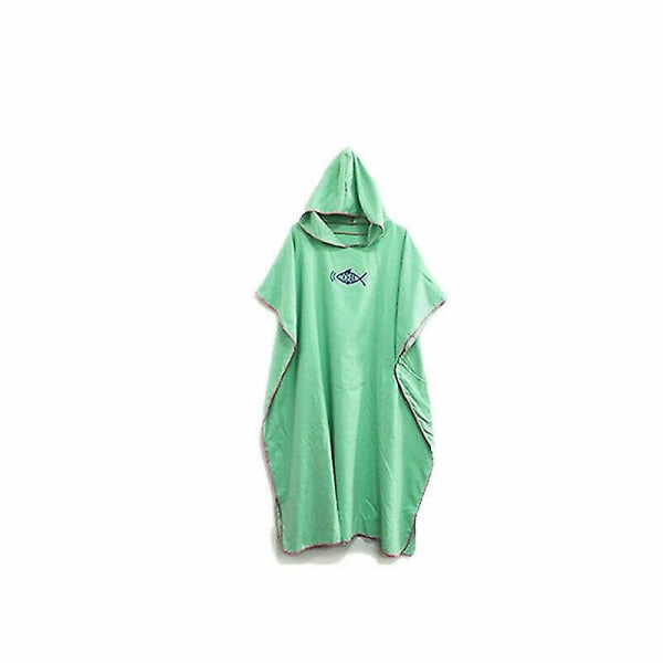 Hooded Poncho Towel Beach Robe Bathrobe Quick Dry Bath Unisex-1_y CMK green