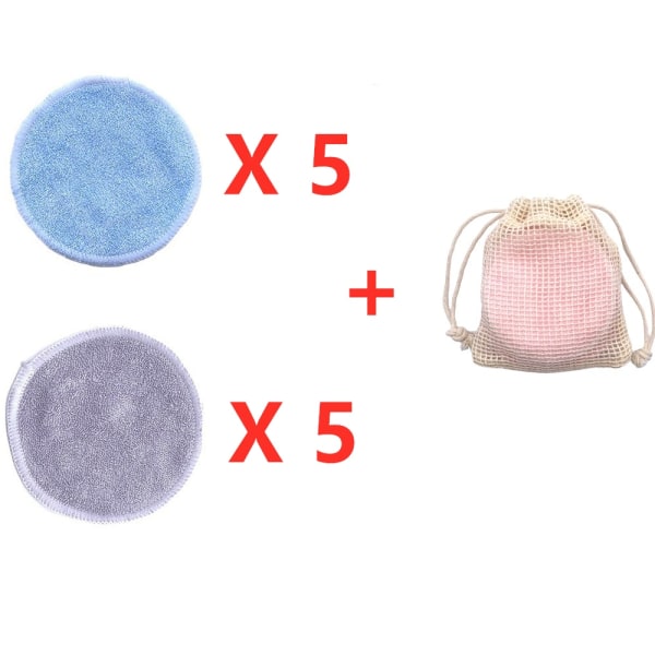 10pcs Washable Round Pads Makeup Remover Pads