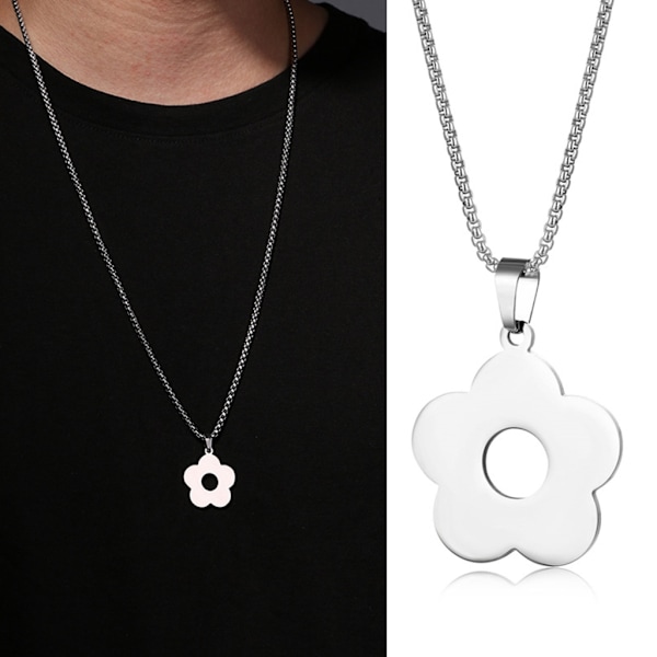 Halskjede Anheng Smykker Blomst Anheng Choker Halskjede Jenter Bursdagsgaver Blomst Halskjede Rustfritt stål Materiale