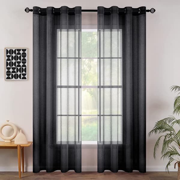 2 stk. gardiner i én farve (sort - 140*213cm)