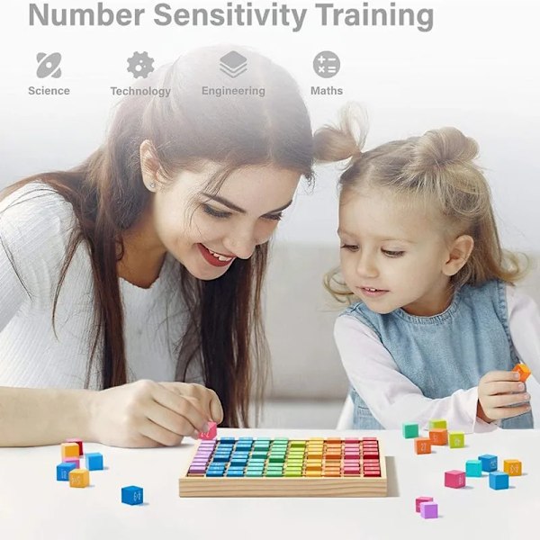 Montessori Koulutus Puiset Lelut Lapsille Vauvan lelut 99 Kertotaulu Esikoulu Matematiikka Aritmetiikka Opetusvälineet