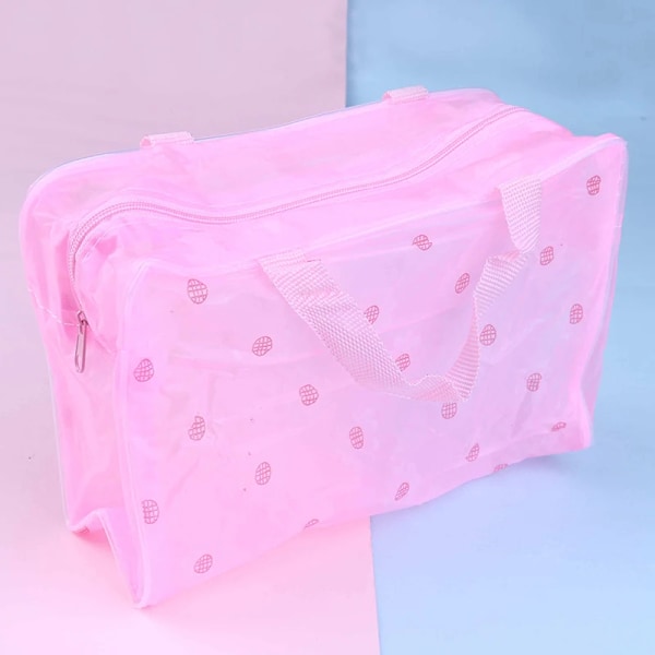 Läpinäkyvä muovinen PVC matkameikkilaukku Kosmetiikkalaukku Vetoketjullinen laukku Purple