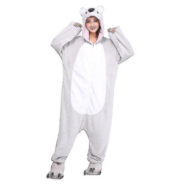 Dam Pyjamas Flanell Dragkedjor Tecknad Kigurumi Onesie För Vuxna Män Djur i ett stycke Pijamas Flickor Kostym Xxl 180-200cm Koala pajamas M