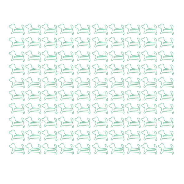 100 stk. hundeværede papirclips: Skridsikre, udsøgte og søde papirclips til skole og kontor i grøn farve
