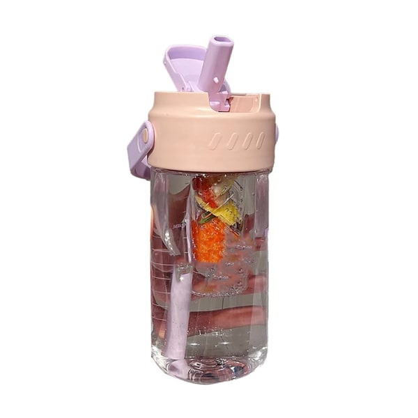 【Mingbao butik】 700 ml halmflaske innebygd tesil med håndtak PC for jenter, kvinner Rosa Pink