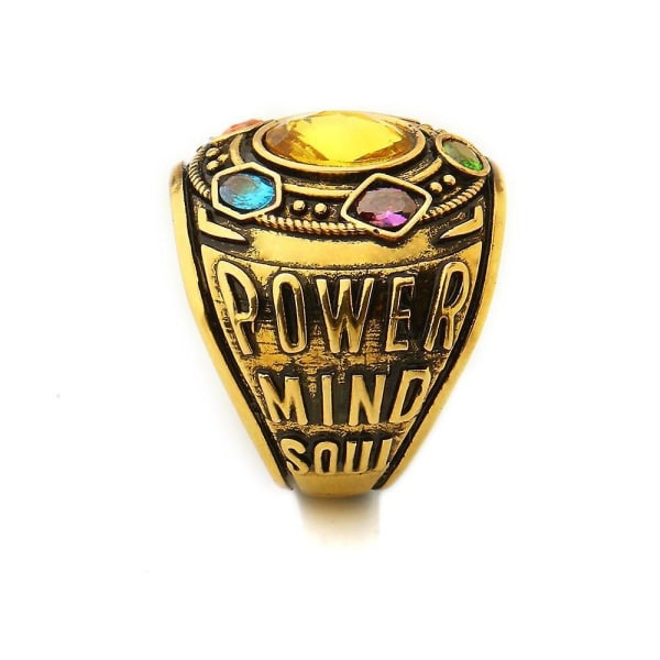 Mode Män Power Ring Infinity Wars Thanos Cosplay Legeringsring Smycken Infinity Wars Thanos Smycken Brev Män Ring Q