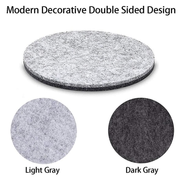 12 stykker filt Coaster-lys grå rund grey