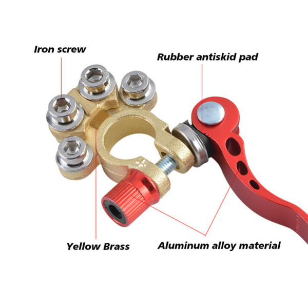 Bilbatteriterminalstik Quick Release Frakobling