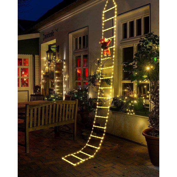 Dekorativa stegljus for jul med jultomten Warm white 305CM