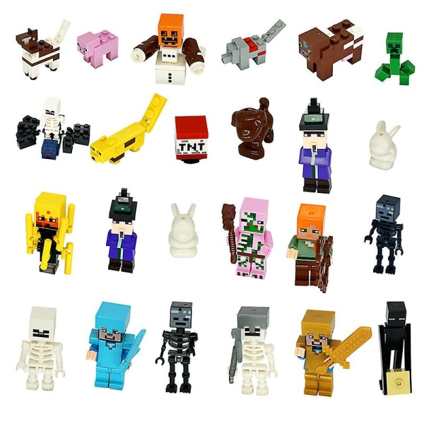 24pcs Advent Calendar  Minecraft Assembled Building Block Toy Christmas Halloween Toys Gift Minifigure Set Puzzle Gifts V