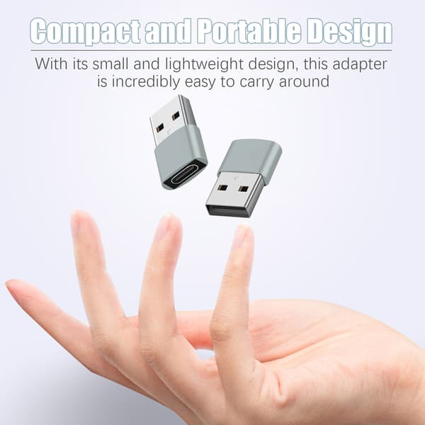 2-pack USB-C till USB-adapter för dataöverföring och laddning Grå Grå