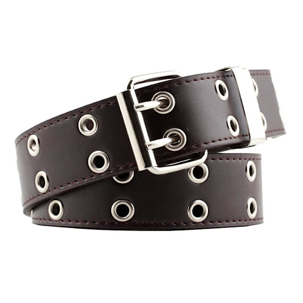 Bælte punk sort rock dobbelt metalkæde Sort Black one size