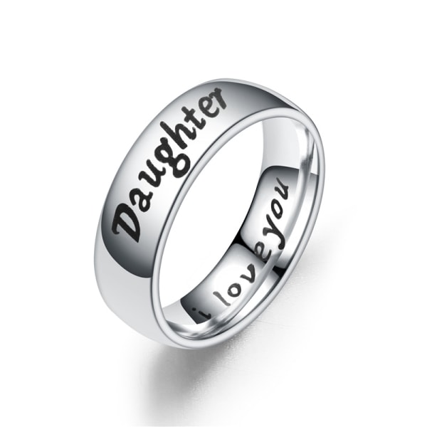 Titanium Steel, I Love You, Carving Letter, Mors Day Ring