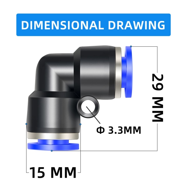 10 st 8mm Tube OD Push to Connect Tube Raccord Push Lock (PV8)