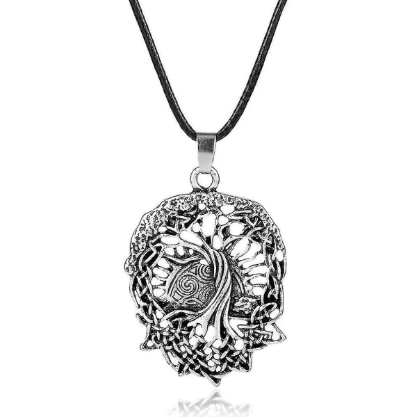 viking Hanging Pendant Necklace Hollow Tree Of Life