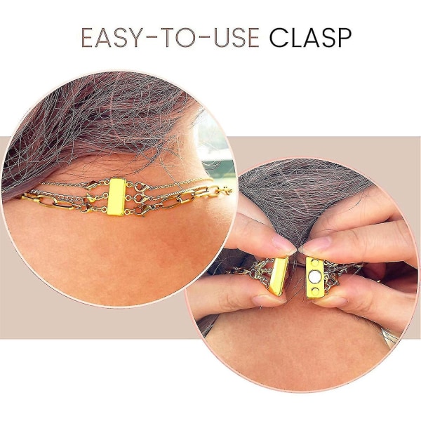 Layering Magnetic Halsband Detangler Layered Spacer Clasp Women Gold A