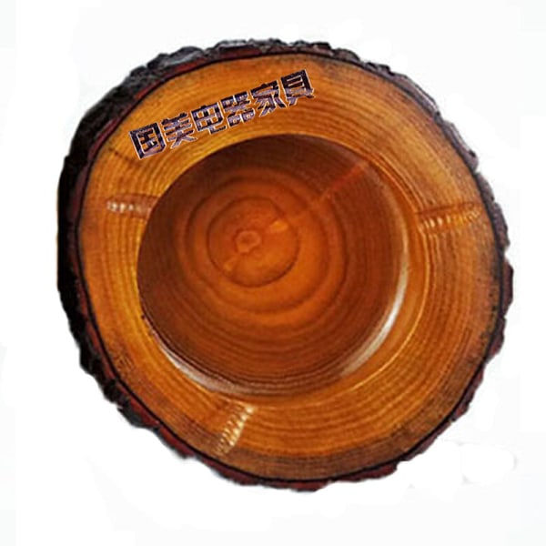 Askfat Bark Massivträ Affärspresent Restaurang Företag Present Träbokstäver Askfat Yellow medium diameter 11-12cm