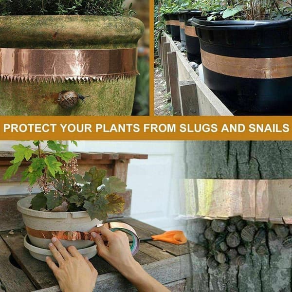 Kobbertape mod snegle - 10 mm bredde - 20m rulle - Kobber Copper Koppar