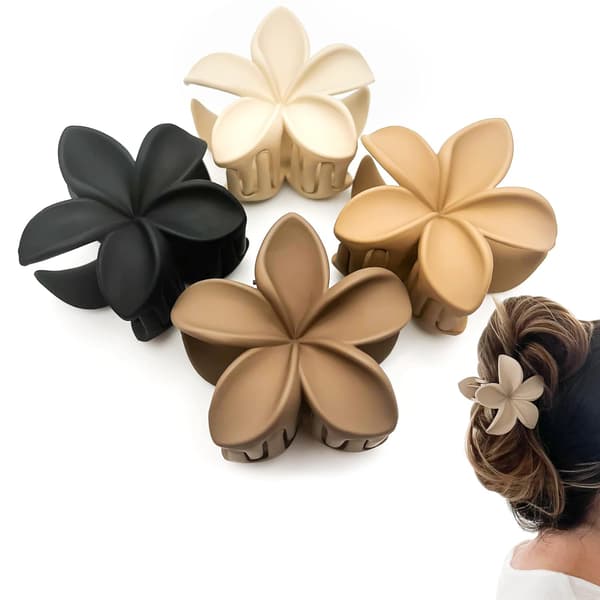 4 stk sklisikre matte blomstrete hårklyper for kvinner tykt/tynt hår tilbehør
